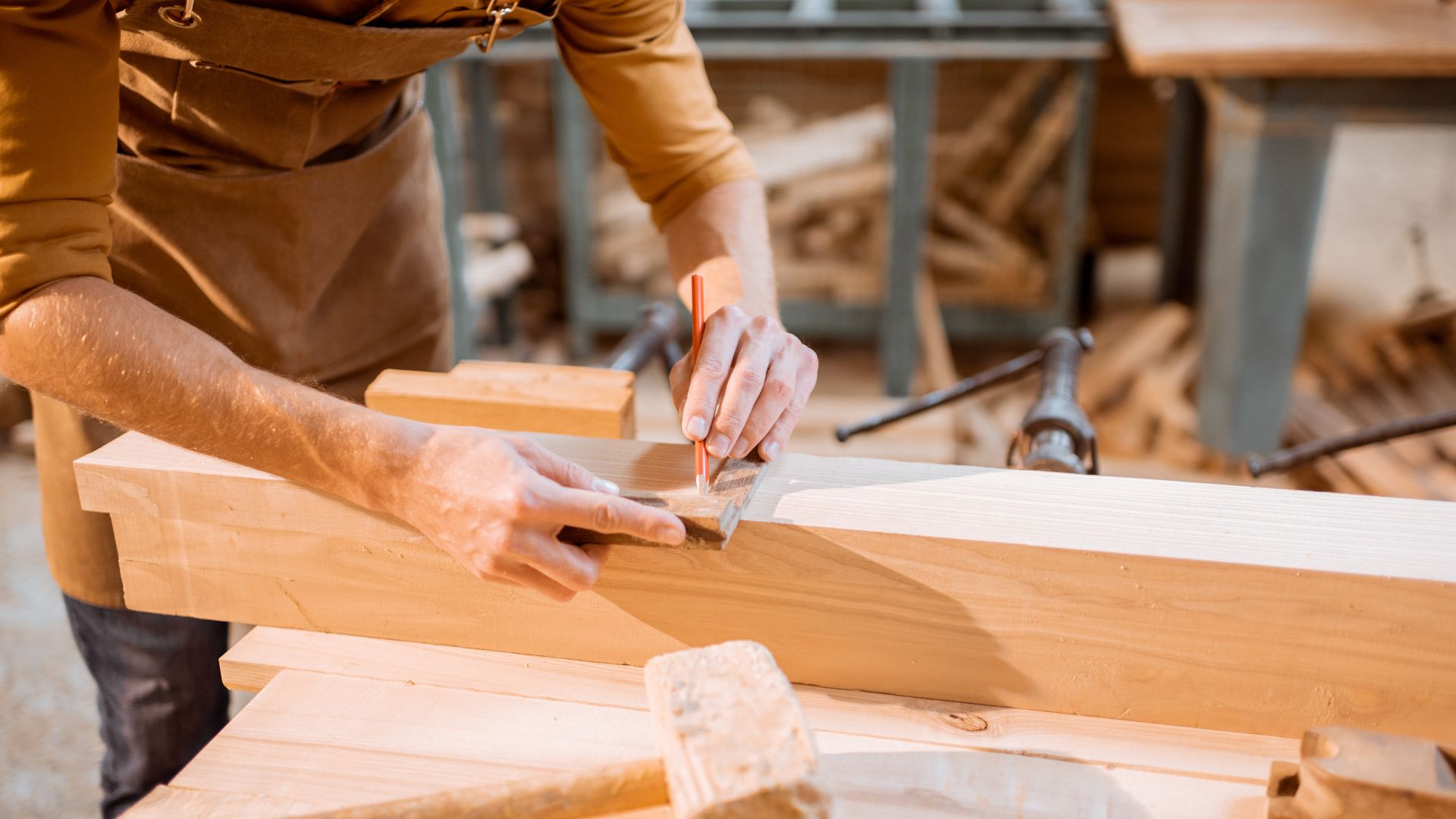 professional performing carpentry task