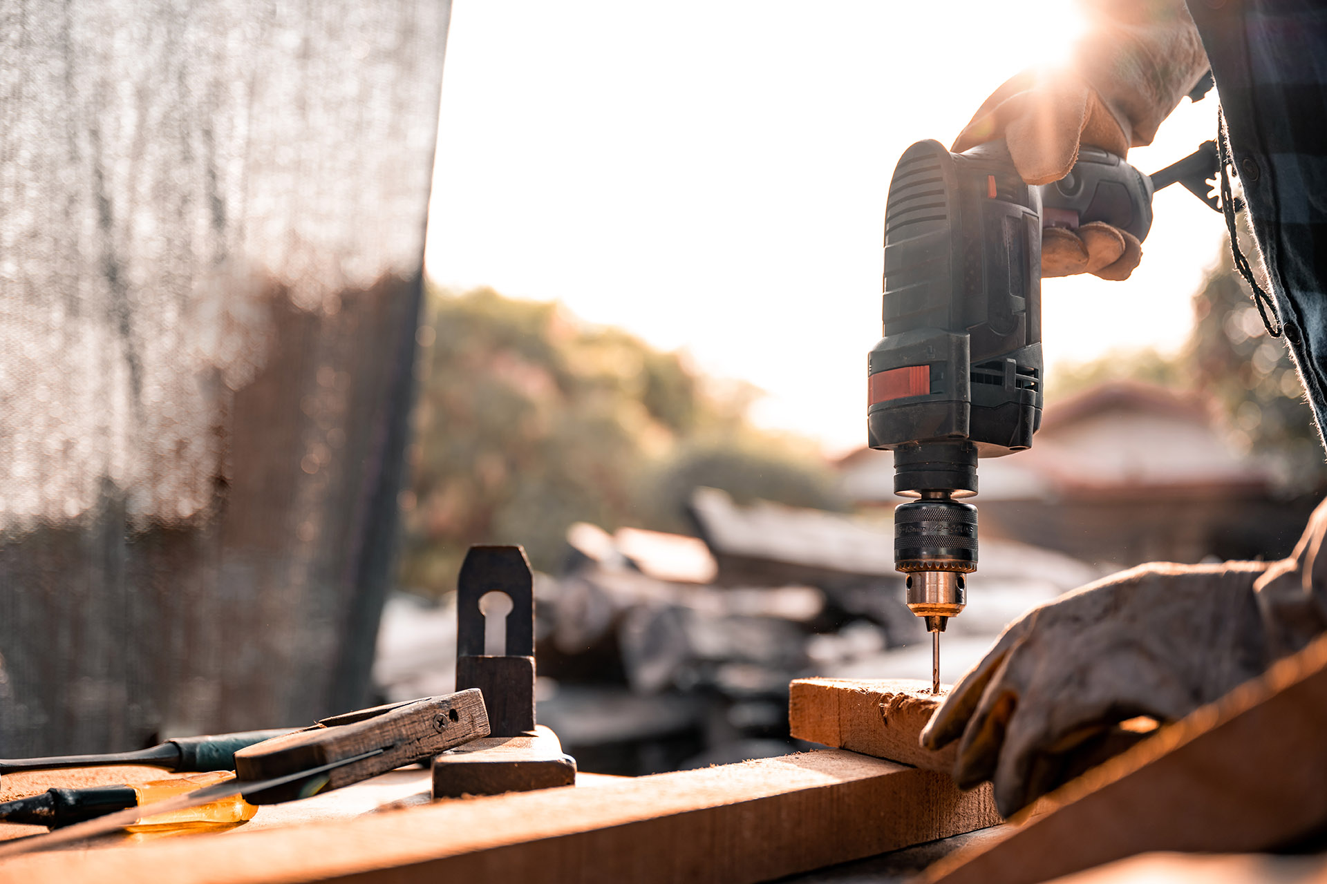professional handling carpentry equipment