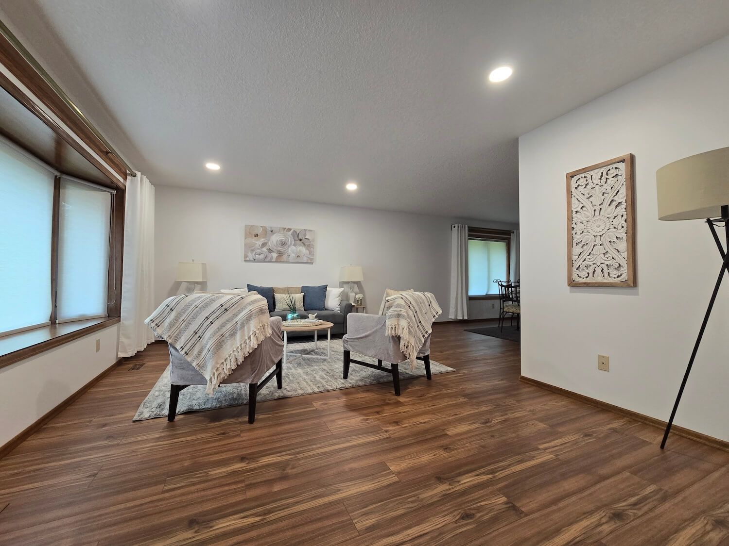 Full Bloom crew finishing a residential interior in Hood River