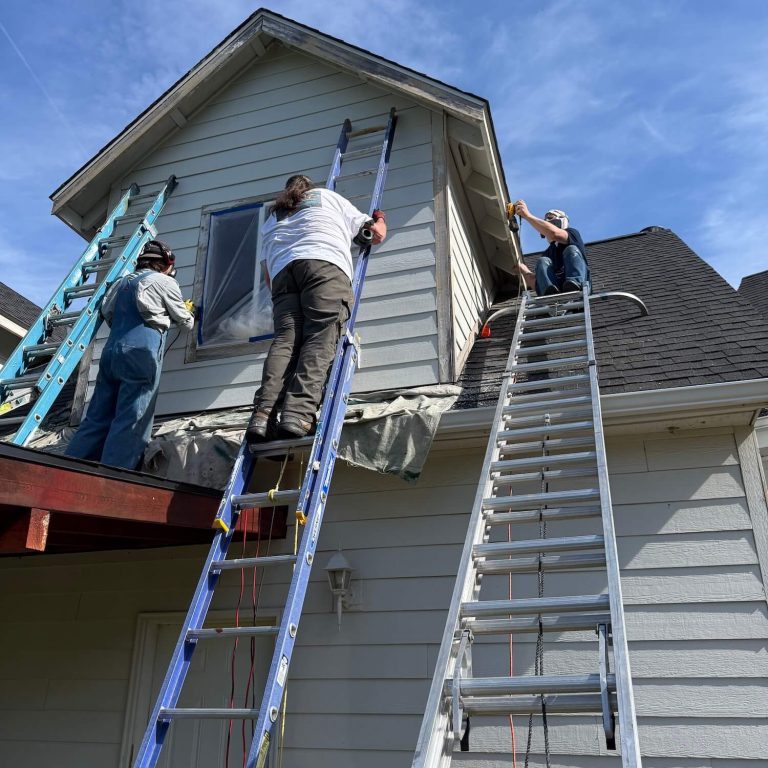 Full Bloom crew finishing a Hood River home exterior